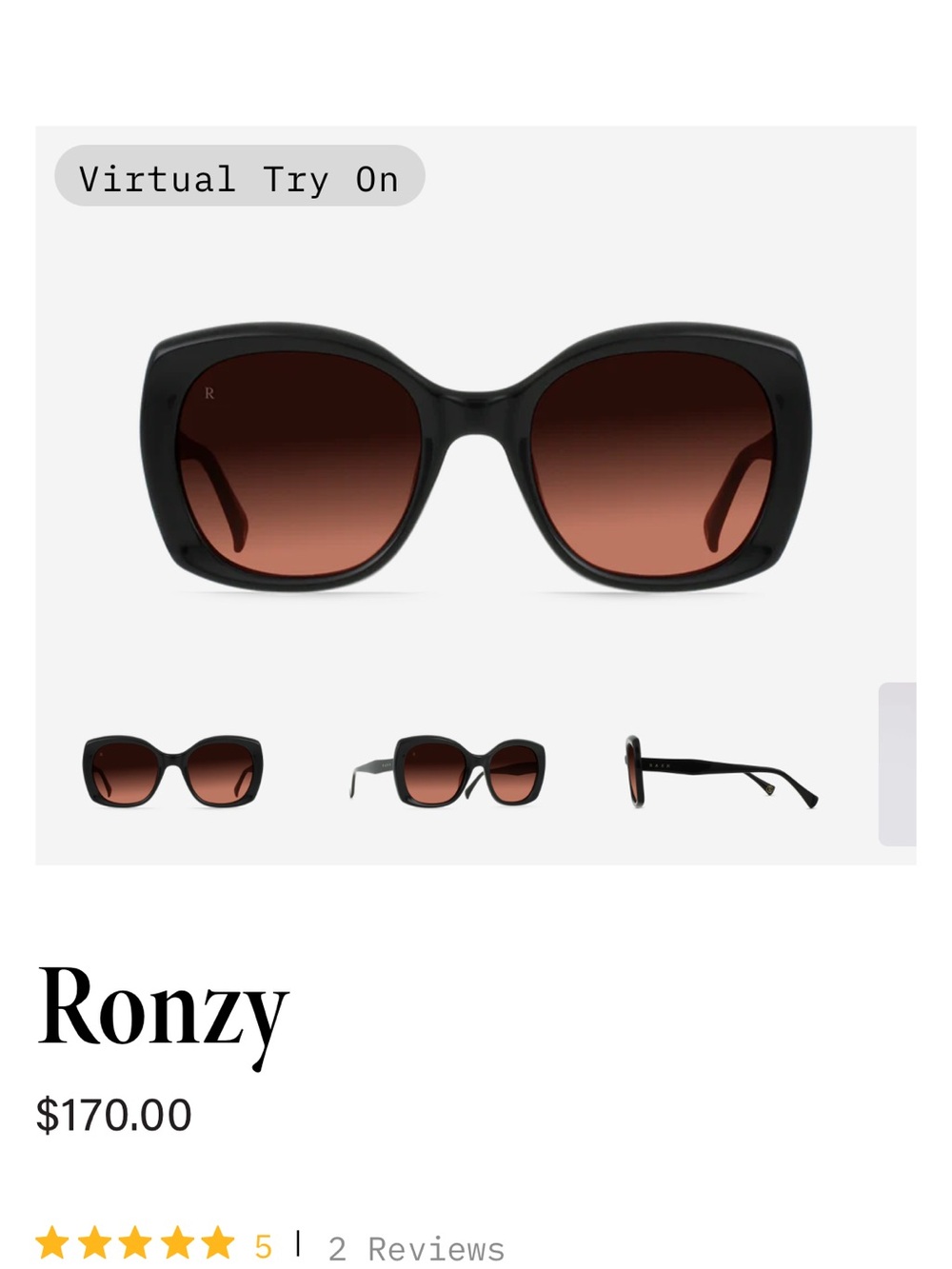 RAEN Ronzy Black Frame Sunglasses with Brown Gradient Lenses